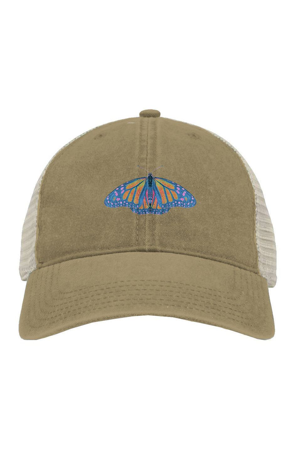 Pigment-Dyed Trucker Cap - Thermal Monarch Butterfly