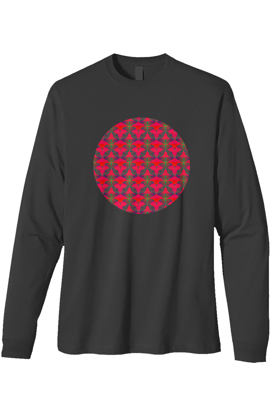 Organic Heavyweight Long Sleeve T-Shirt - Red Thermal Butterfly Circle