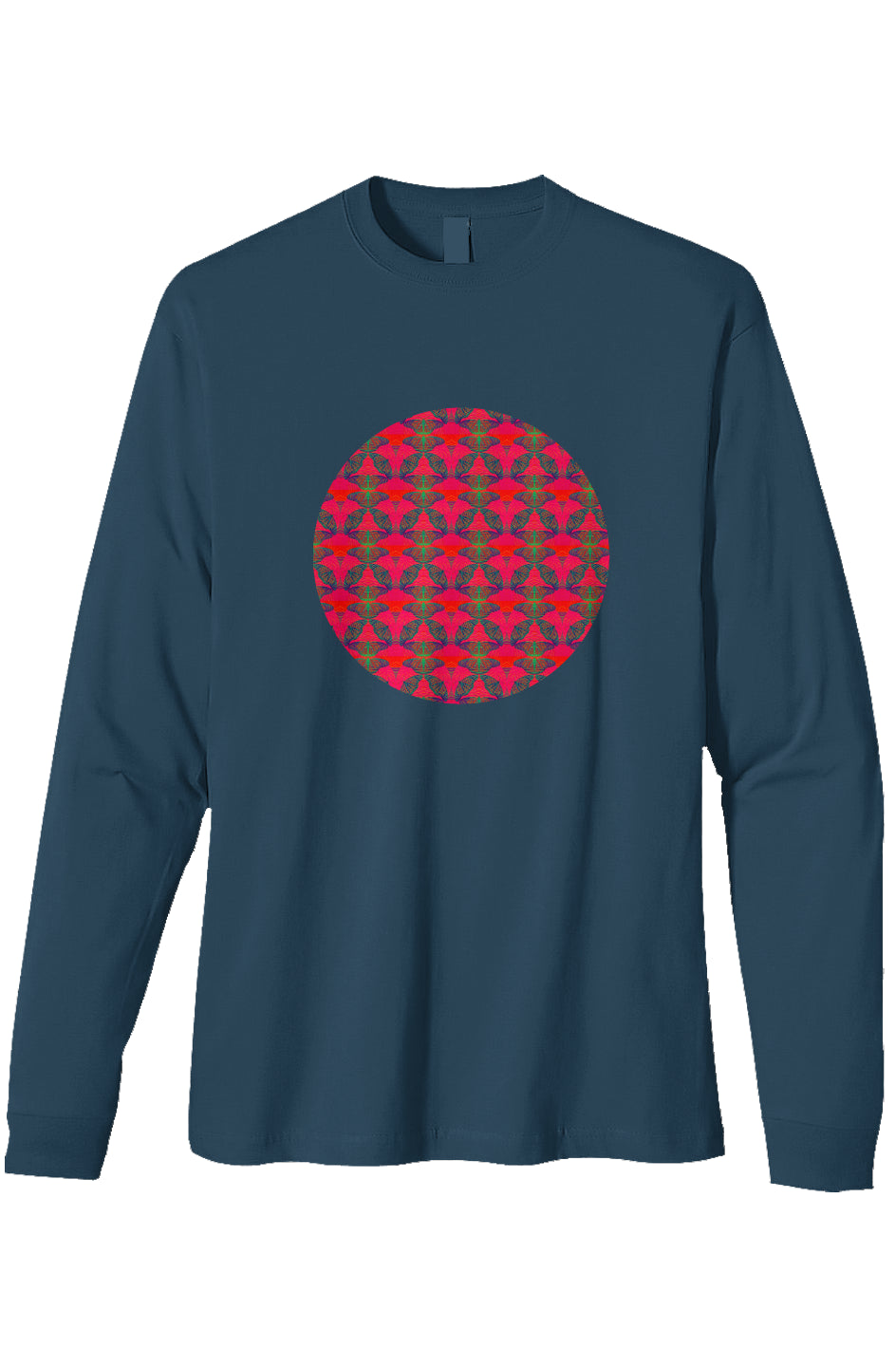 Organic Heavyweight Long Sleeve T-Shirt - Red Thermal Butterfly Circle
