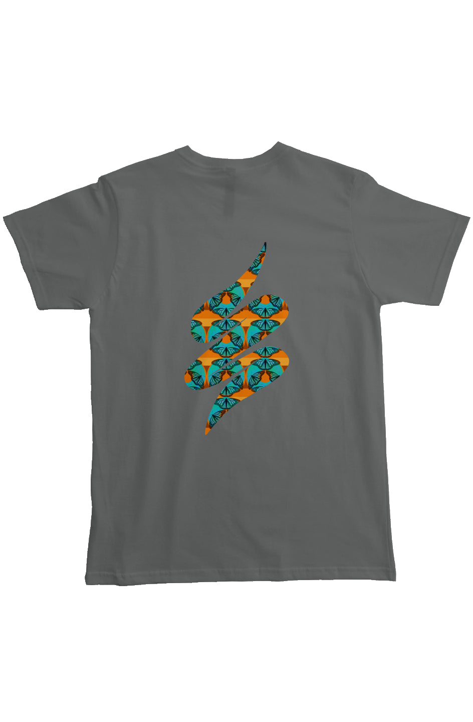 Heavyweight Organic Pocket T-Shirt - Blue Donut Butterfly Swoop