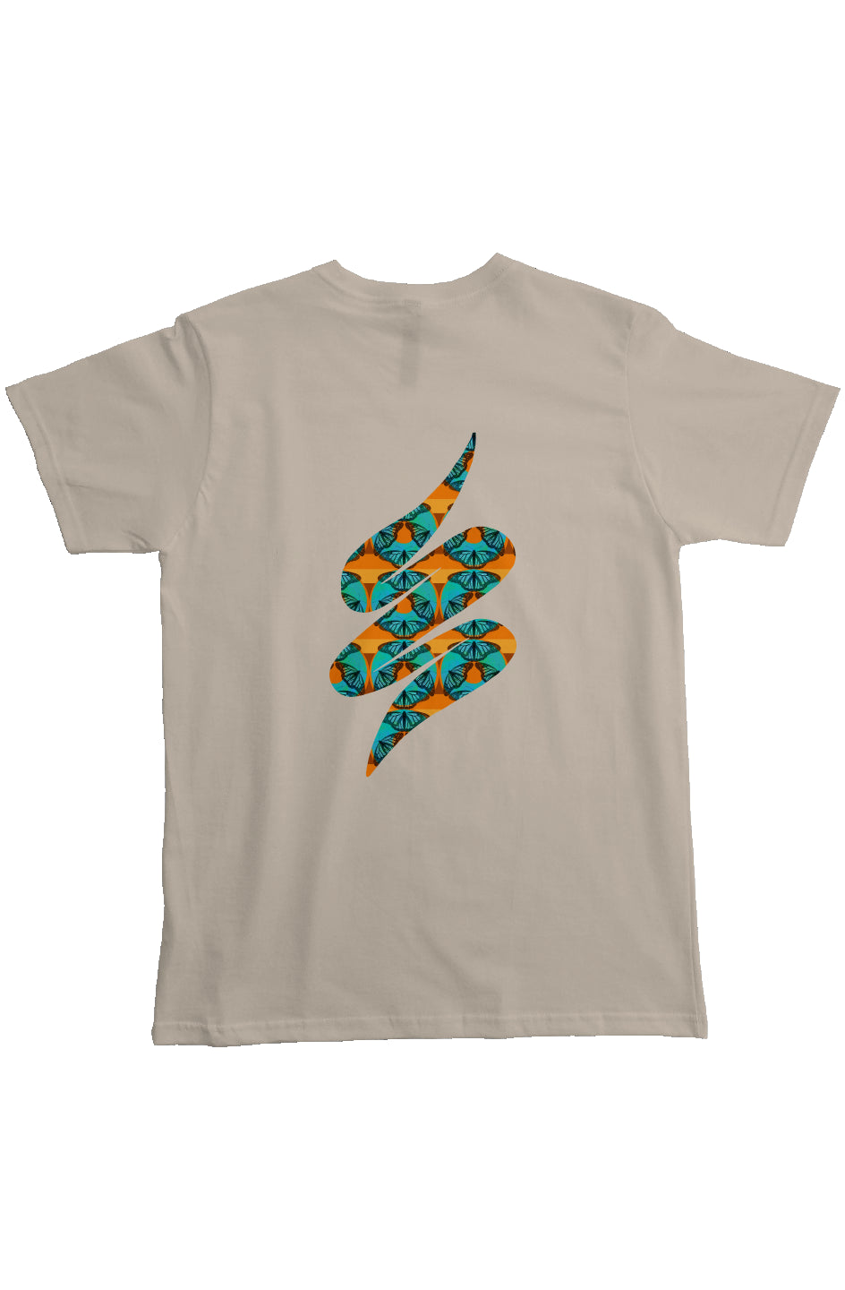 Heavyweight Organic Pocket T-Shirt - Blue Donut Butterfly Swoop