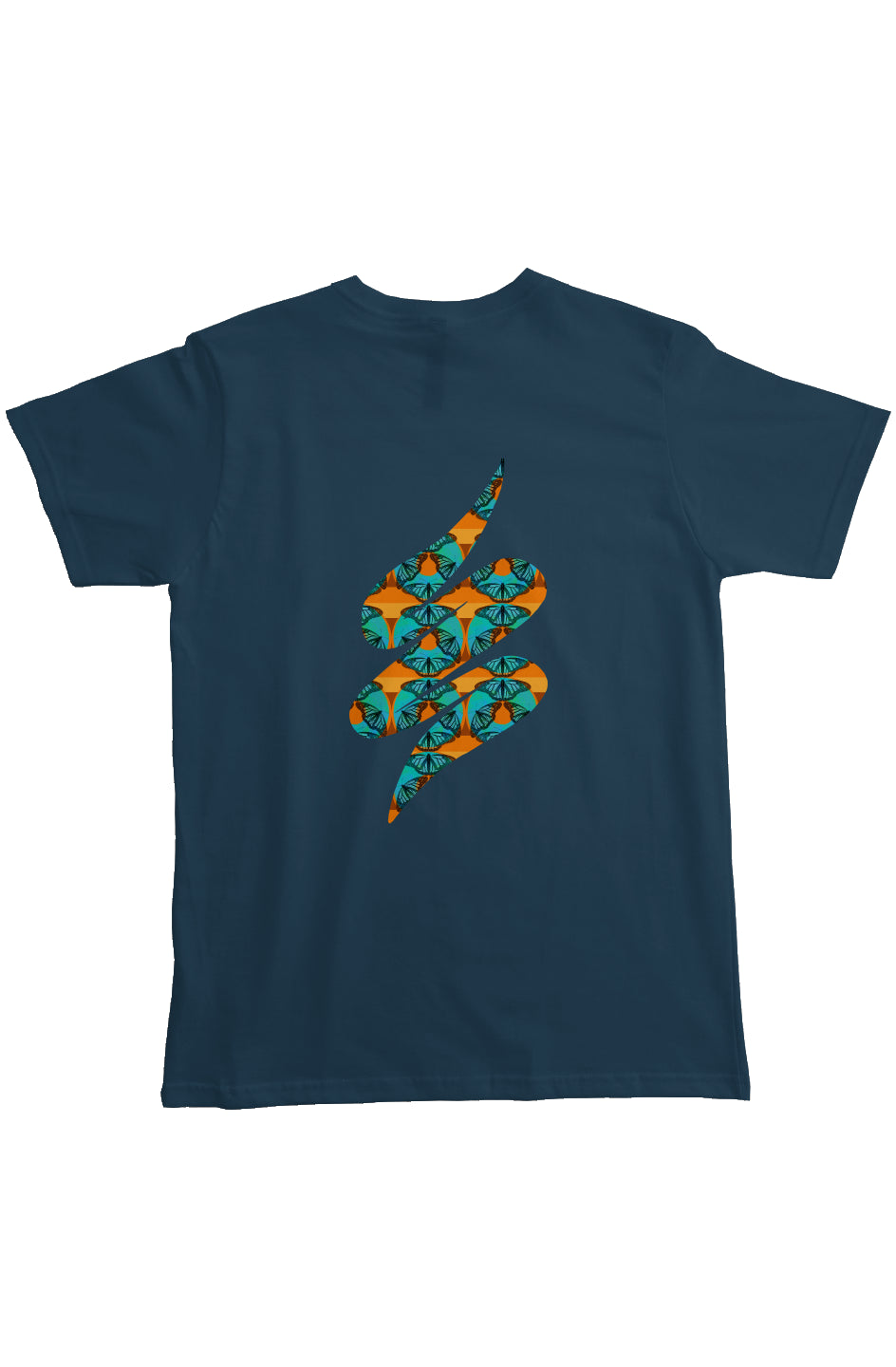 Heavyweight Organic Pocket T-Shirt - Blue Donut Butterfly Swoop