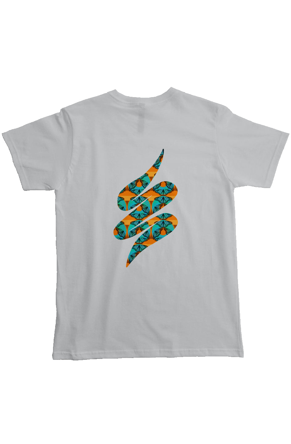 Heavyweight Organic Pocket T-Shirt - Blue Donut Butterfly Swoop