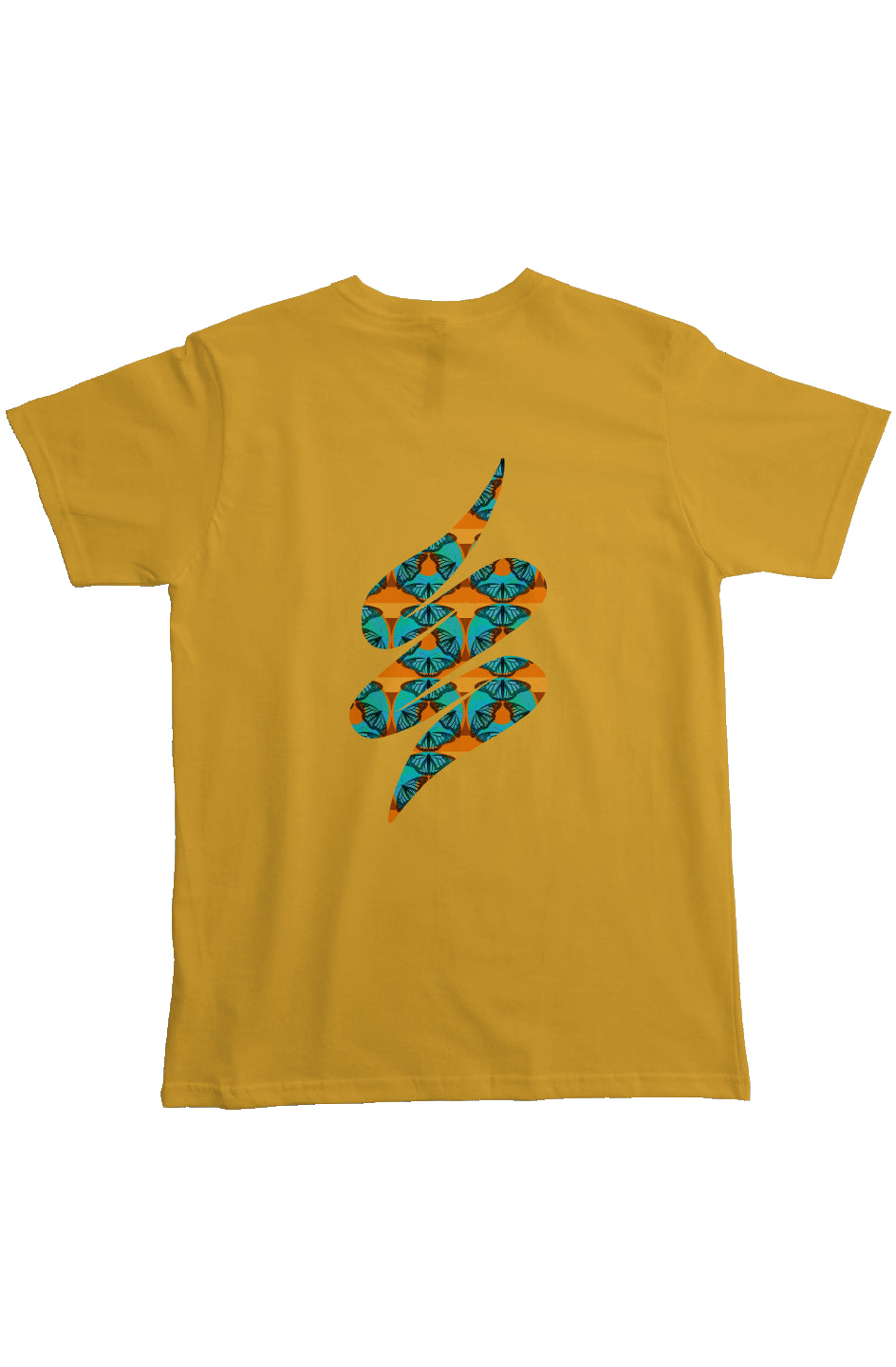 Heavyweight Organic Pocket T-Shirt - Blue Donut Butterfly Swoop