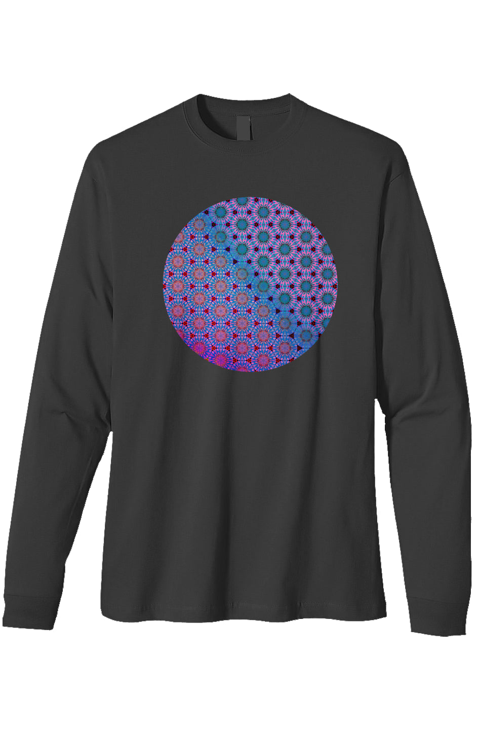 Organic Heavyweight Long Sleeve T-Shirt -Purple Psychedelic Tapa Circle