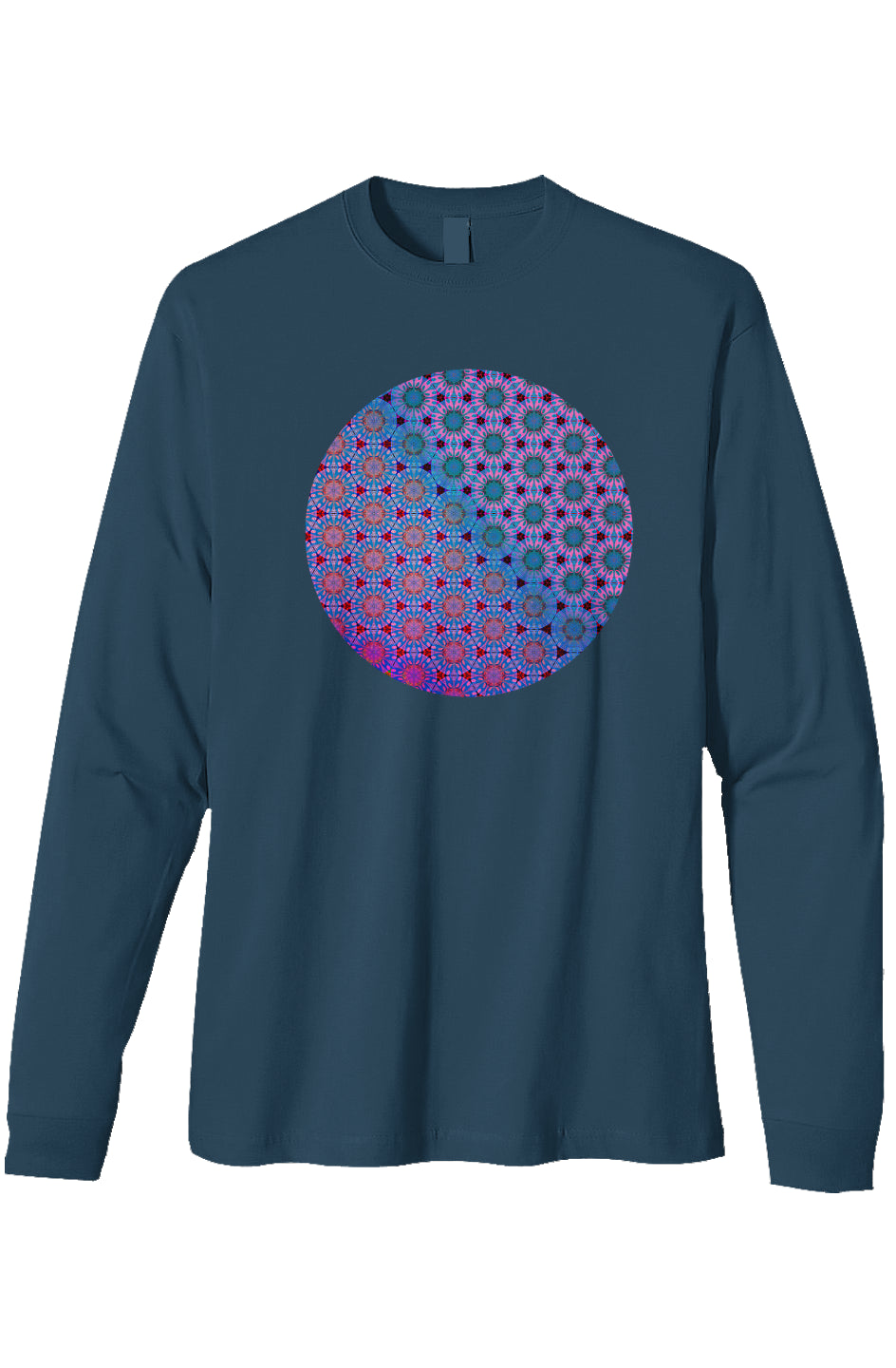 Organic Heavyweight Long Sleeve T-Shirt -Purple Psychedelic Tapa Circle