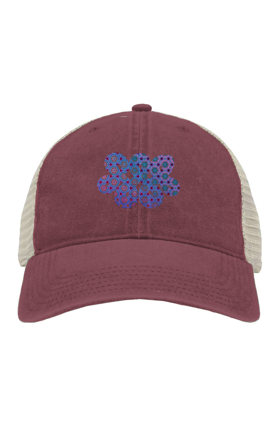 Pigment-Dyed Trucker Cap - Purple Psychedelic Tapa Infinity Loop