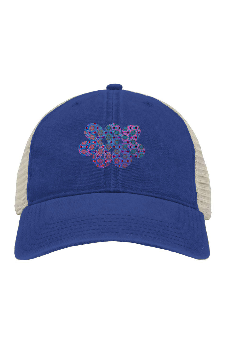 Pigment-Dyed Trucker Cap - Purple Psychedelic Tapa Infinity Loop