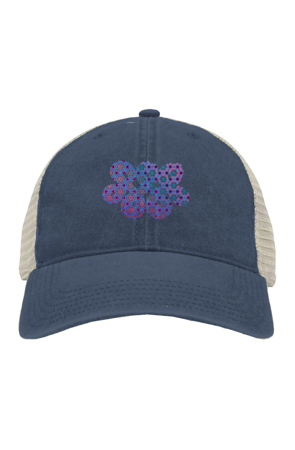 Pigment-Dyed Trucker Cap - Purple Psychedelic Tapa Infinity Loop