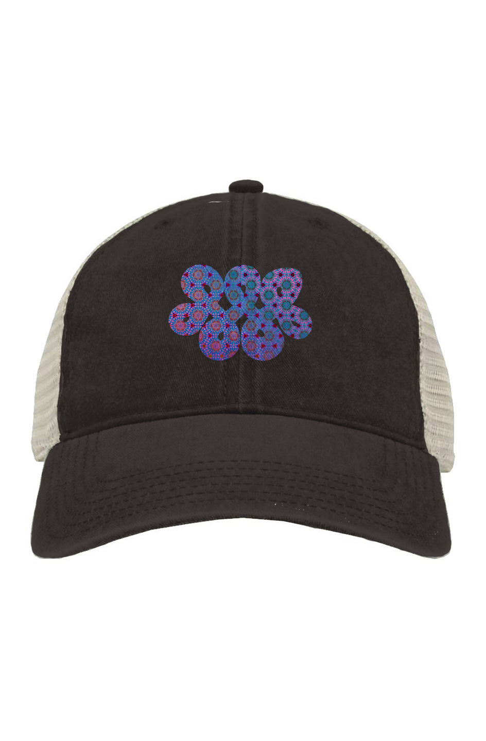 Pigment-Dyed Trucker Cap - Purple Psychedelic Tapa Infinity Loop