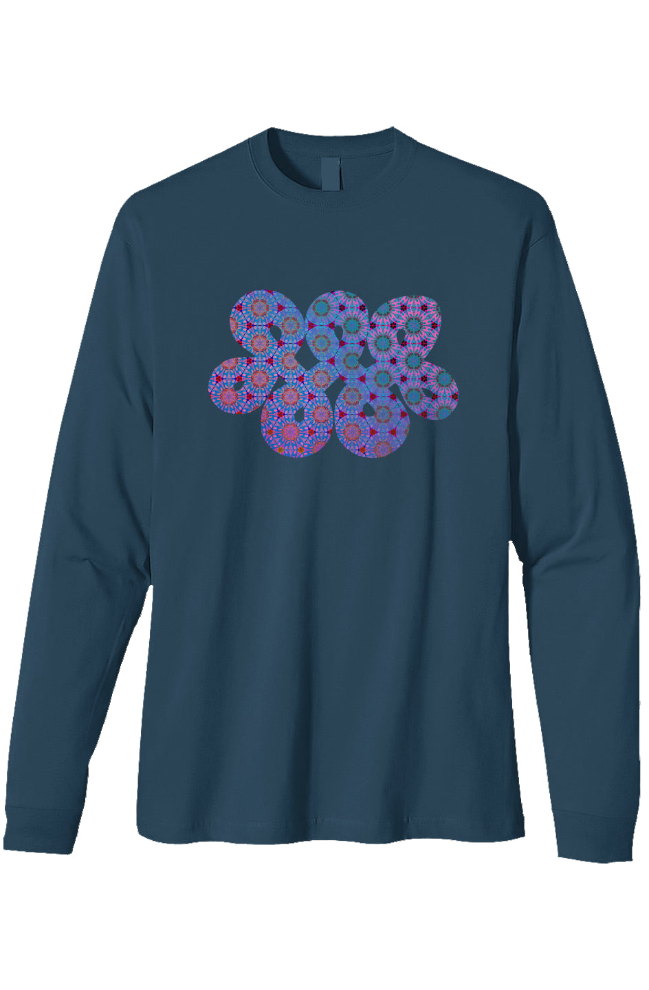 Organic Heavyweight Long Sleeve T-Shirt -Purple Psychedelic Tapa Infinity Loop
