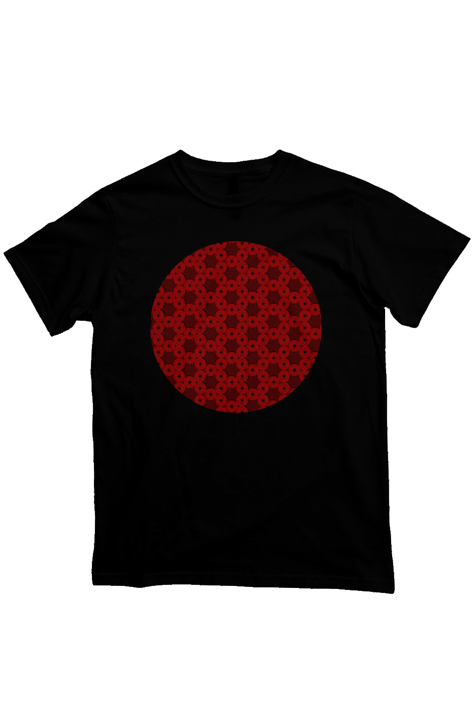 Organic Unisex Crewneck T-shirt - Red Kiwi Eyes Circle
