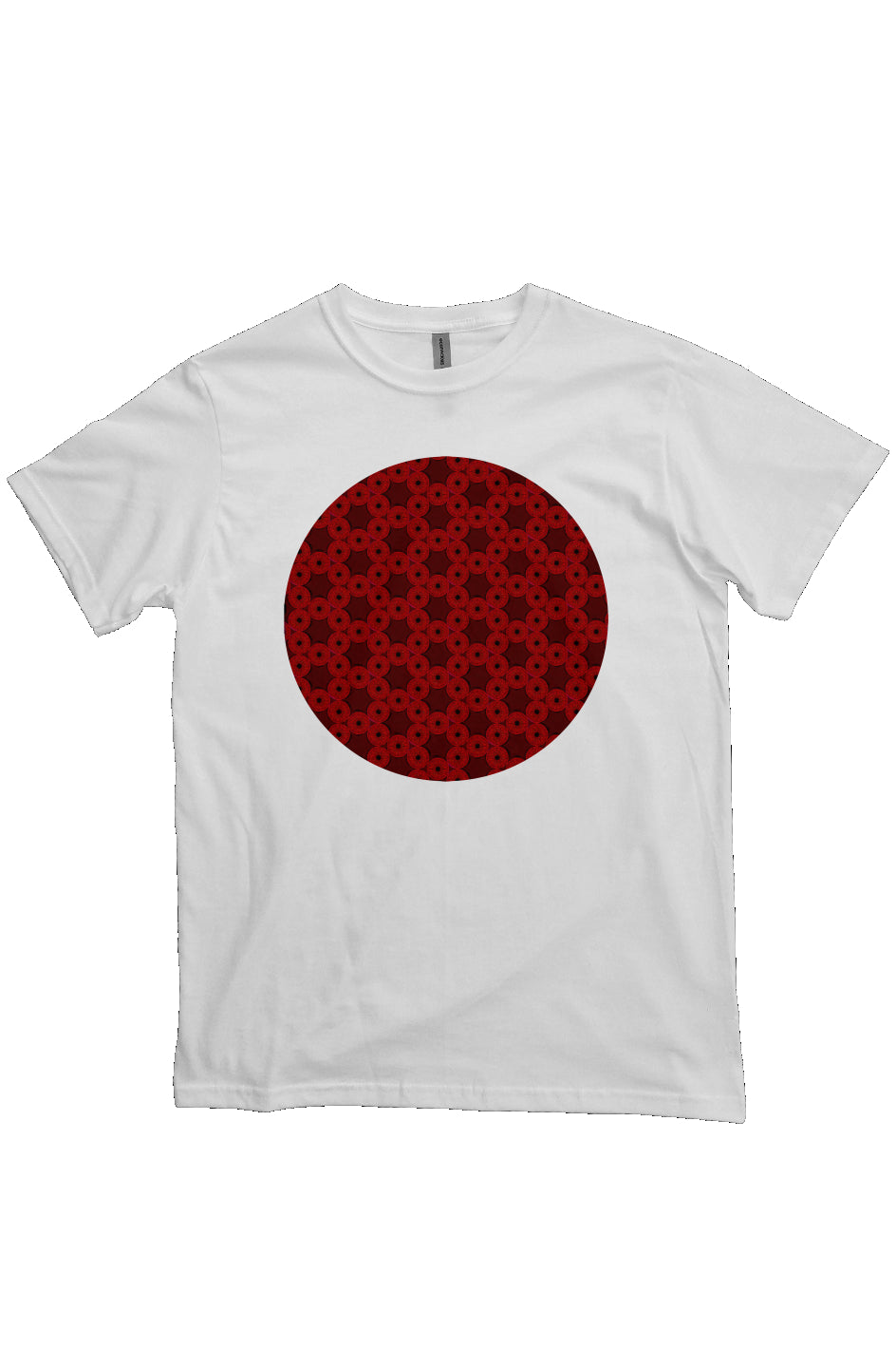Organic Unisex Crewneck T-shirt - Red Kiwi Eyes Circle