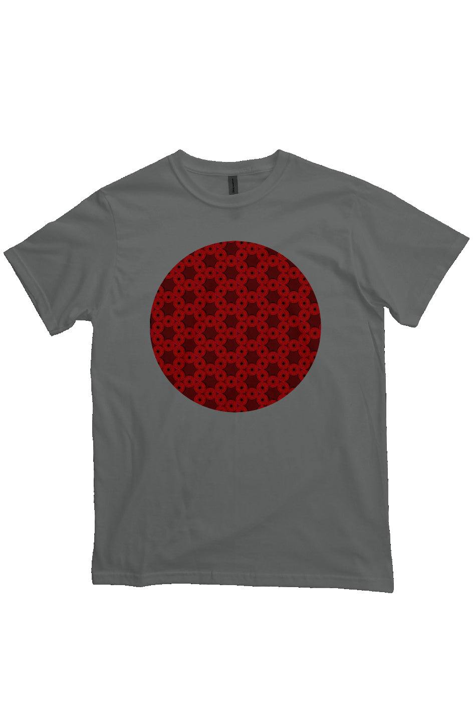 Organic Unisex Crewneck T-shirt - Red Kiwi Eyes Circle