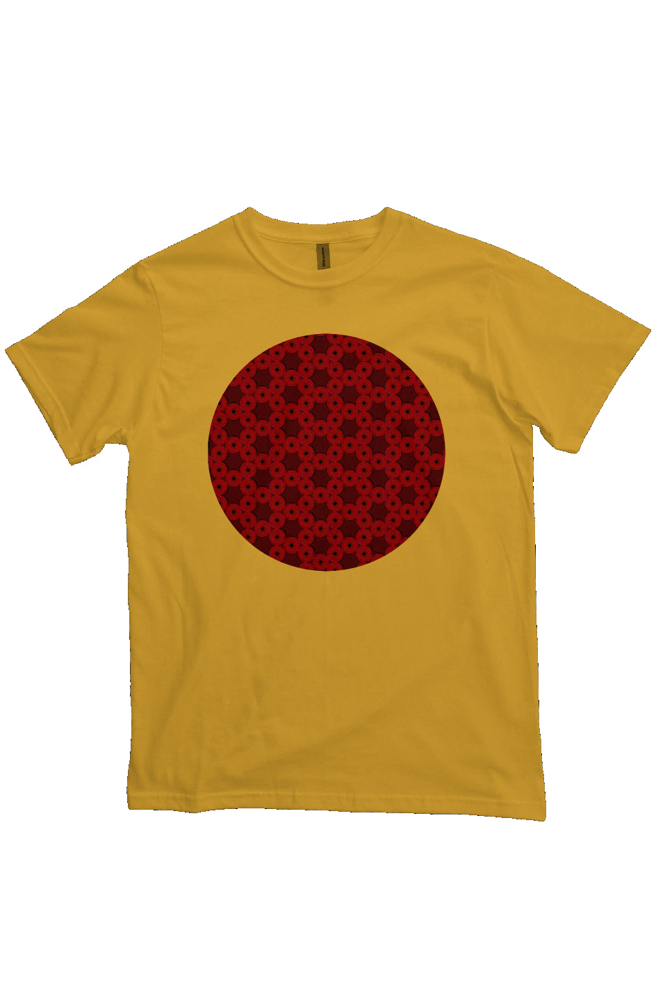 Organic Unisex Crewneck T-shirt - Red Kiwi Eyes Circle