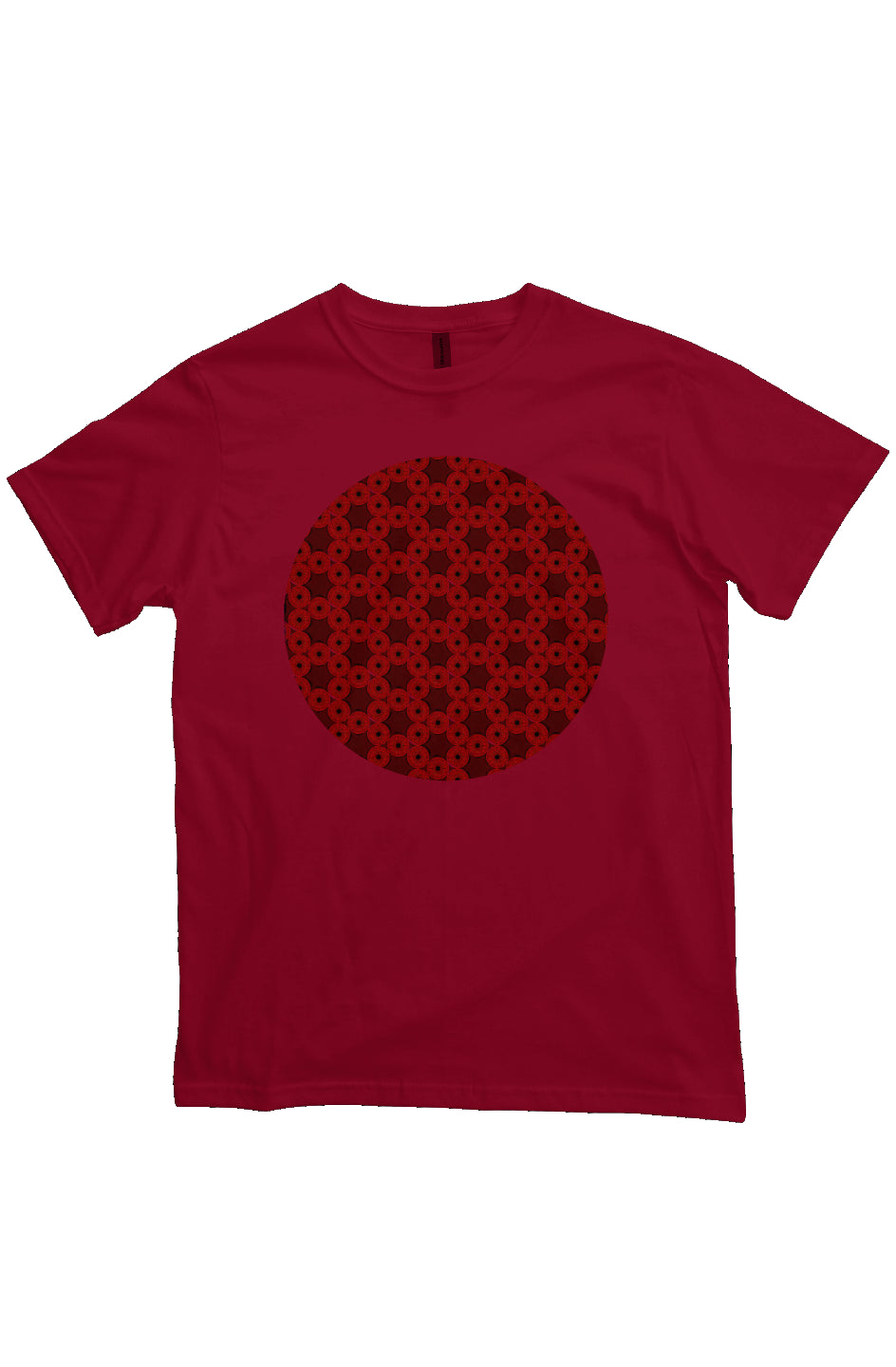 Organic Unisex Crewneck T-shirt - Red Kiwi Eyes Circle