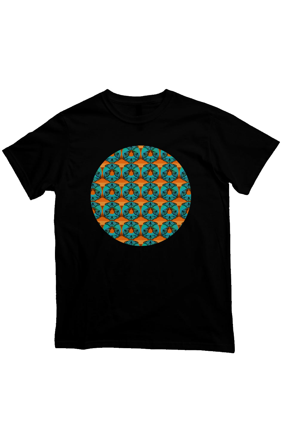 Organic Unisex Crewneck T-shirt - Blue Donut Butterfly Circle