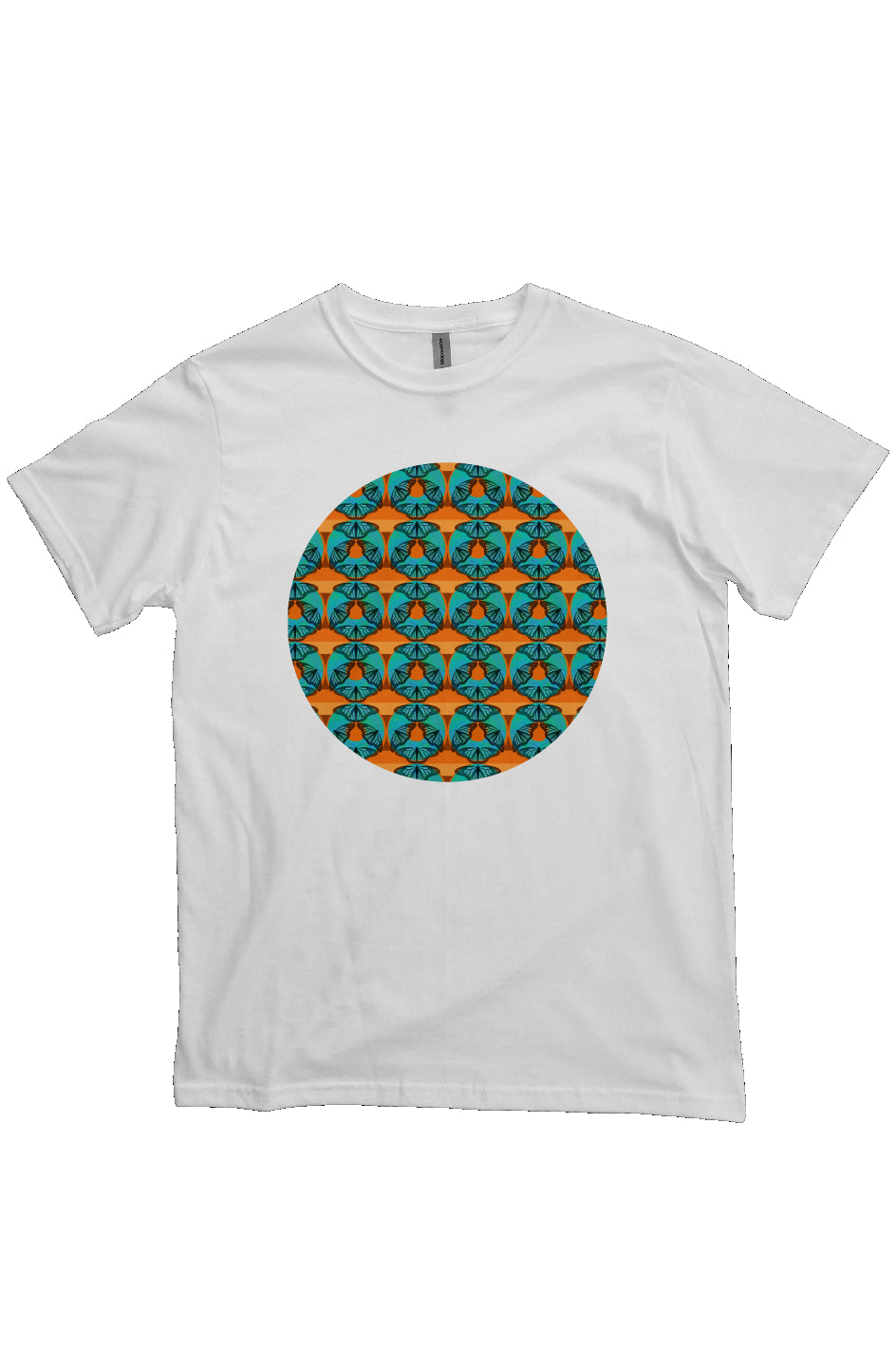 Organic Unisex Crewneck T-shirt - Blue Donut Butterfly Circle