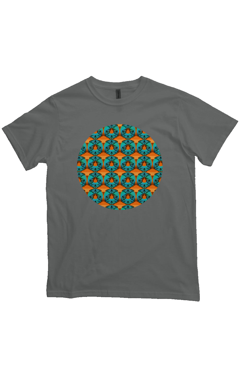 Organic Unisex Crewneck T-shirt - Blue Donut Butterfly Circle