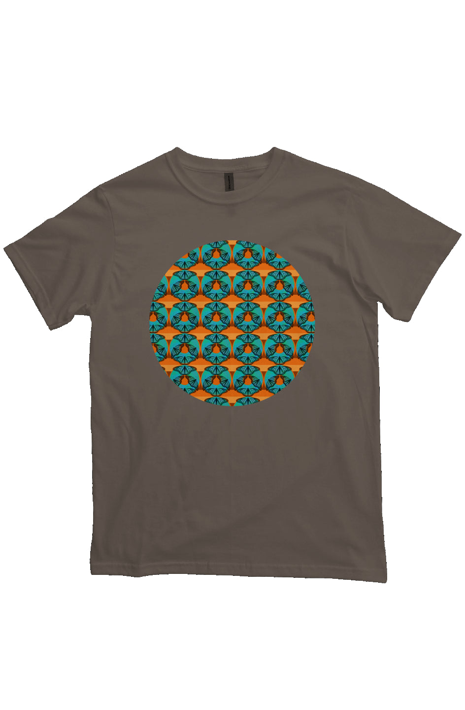 Organic Unisex Crewneck T-shirt - Blue Donut Butterfly Circle