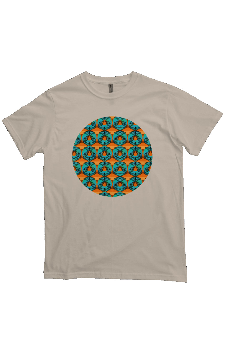 Organic Unisex Crewneck T-shirt - Blue Donut Butterfly Circle
