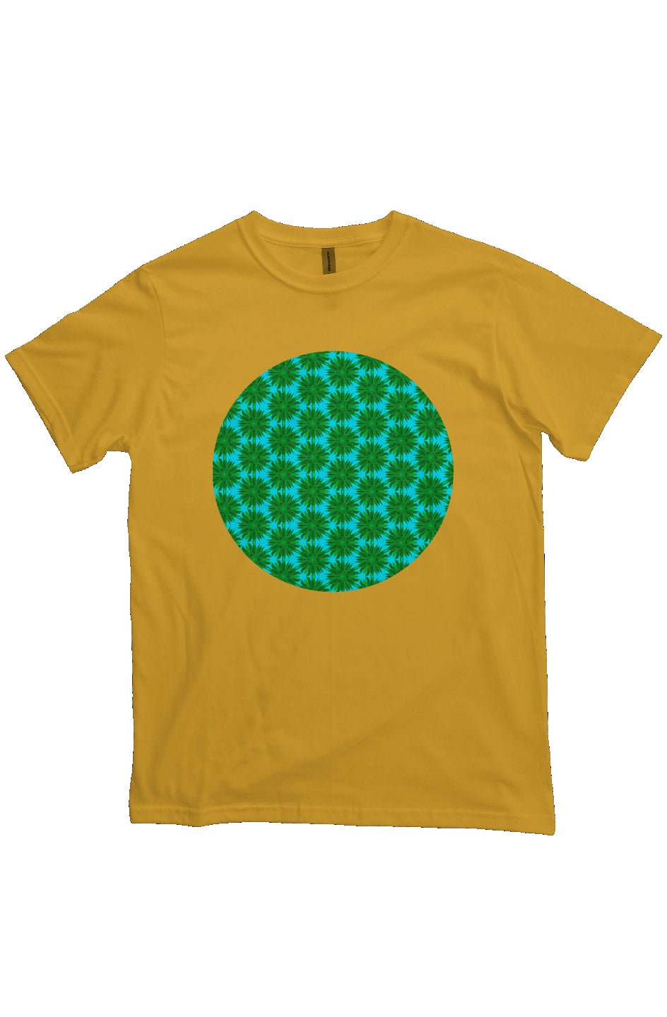 Organic Unisex Crewneck T-shirt - Big Palm Pattern Circle