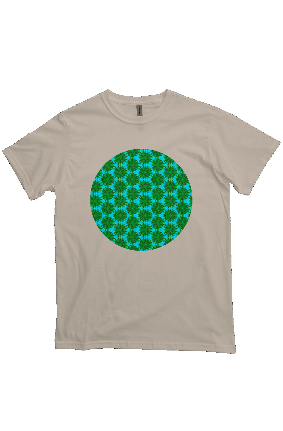 Organic Unisex Crewneck T-shirt - Big Palm Pattern Circle