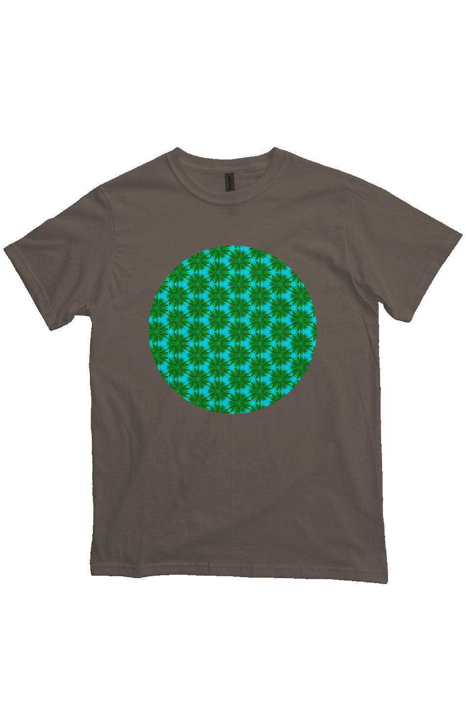 Organic Unisex Crewneck T-shirt - Big Palm Pattern Circle