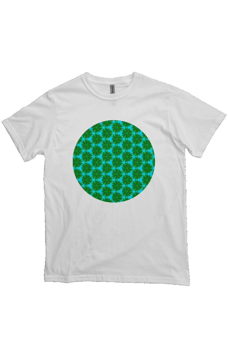 Organic Unisex Crewneck T-shirt - Big Palm Pattern Circle