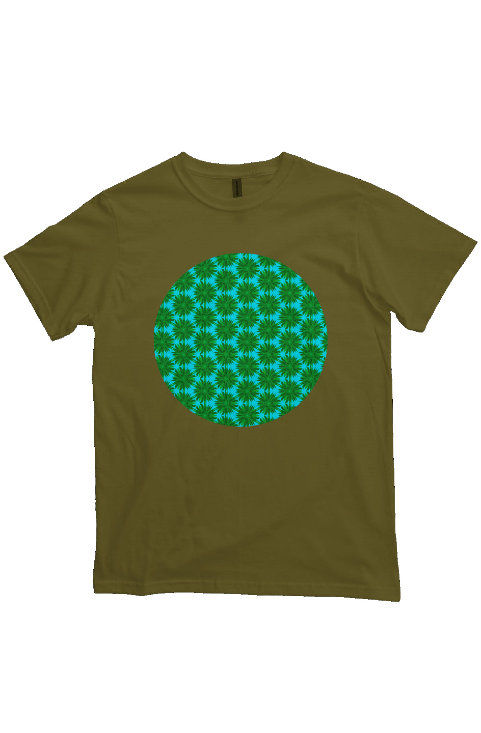 Organic Unisex Crewneck T-shirt - Big Palm Pattern Circle