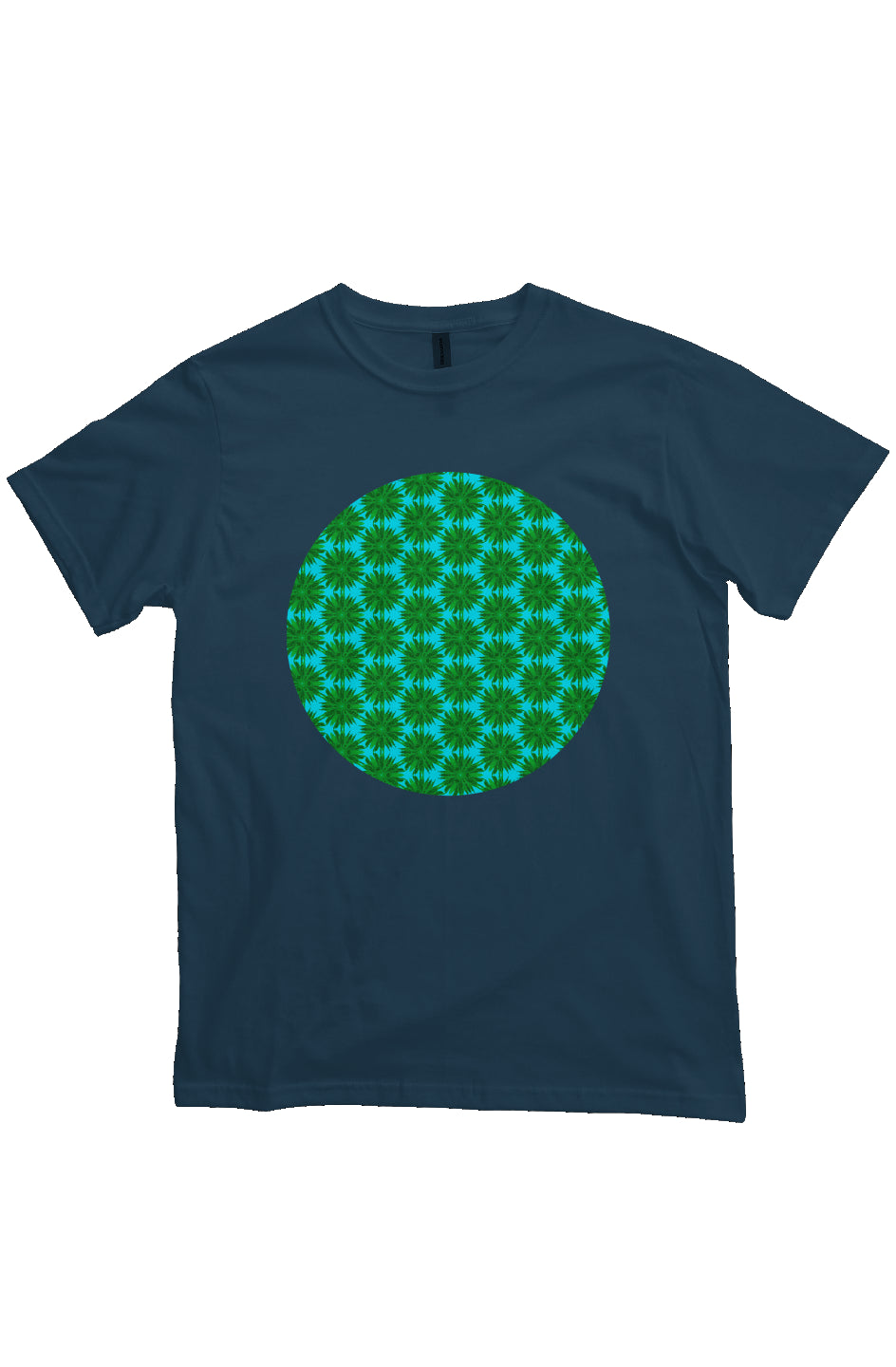 Organic Unisex Crewneck T-shirt - Big Palm Pattern Circle