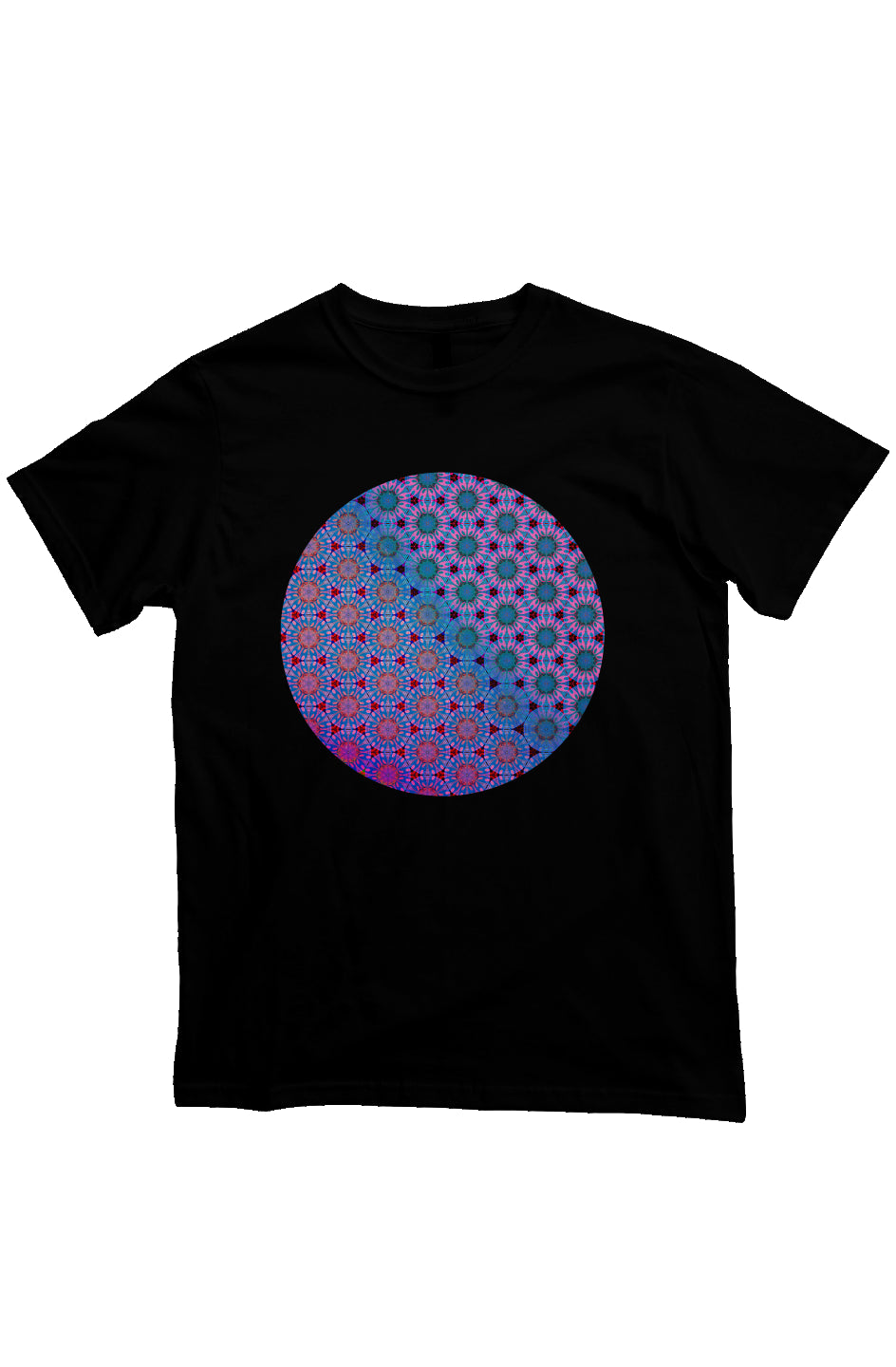 Organic Unisex Crewneck T-shirt - Purple Psychedelic Tapa Circle