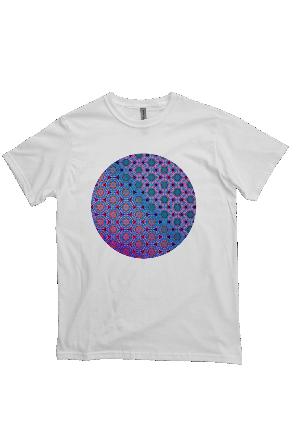 Organic Unisex Crewneck T-shirt - Purple Psychedelic Tapa Circle