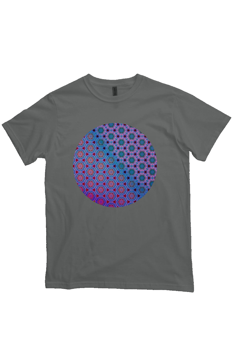 Organic Unisex Crewneck T-shirt - Purple Psychedelic Tapa Circle