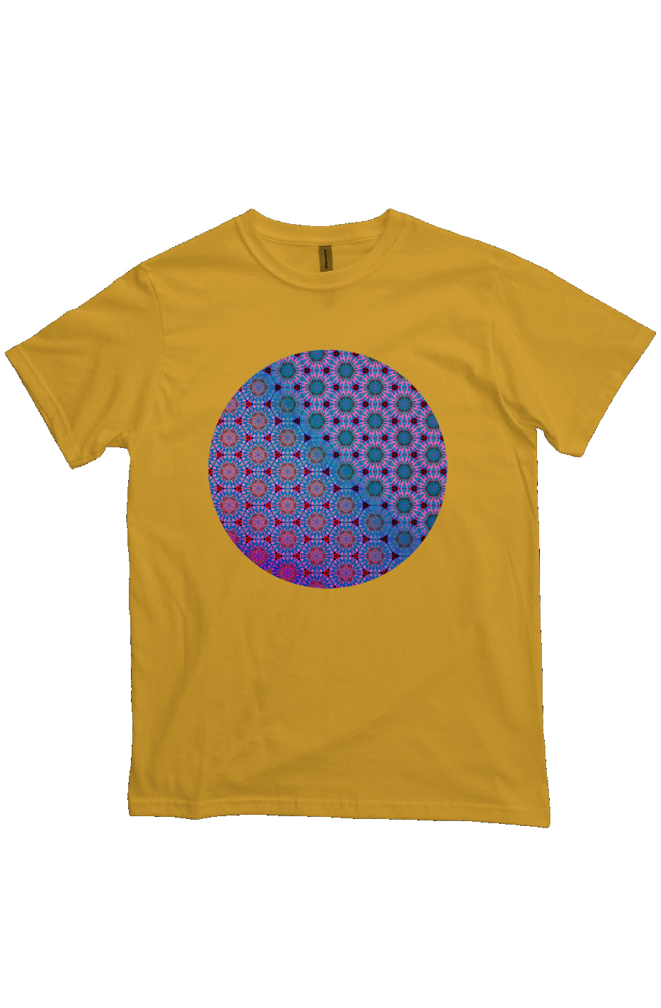 Organic Unisex Crewneck T-shirt - Purple Psychedelic Tapa Circle