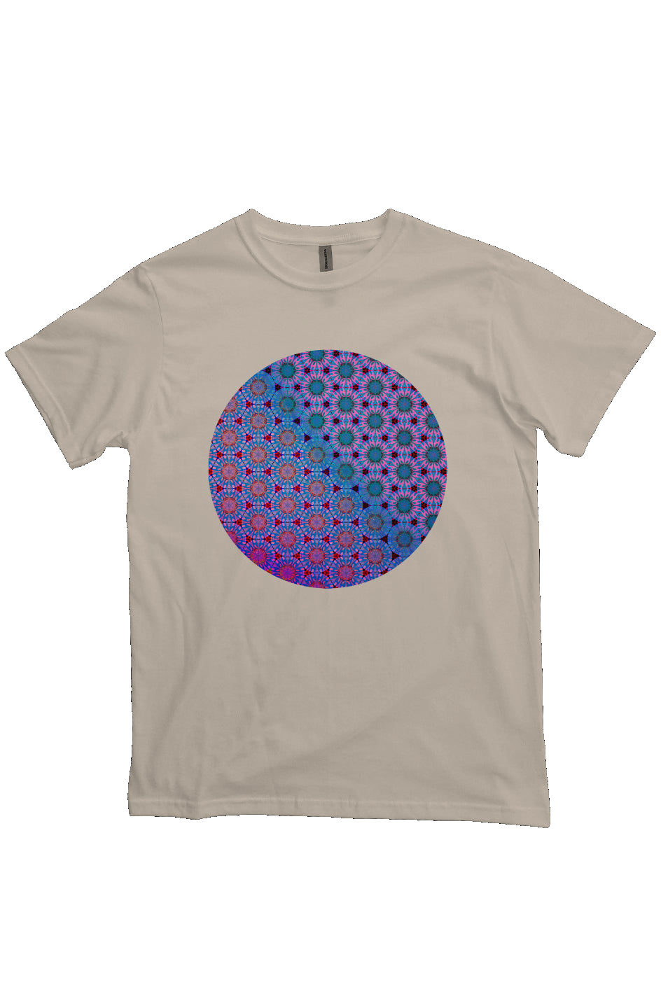 Organic Unisex Crewneck T-shirt - Purple Psychedelic Tapa Circle