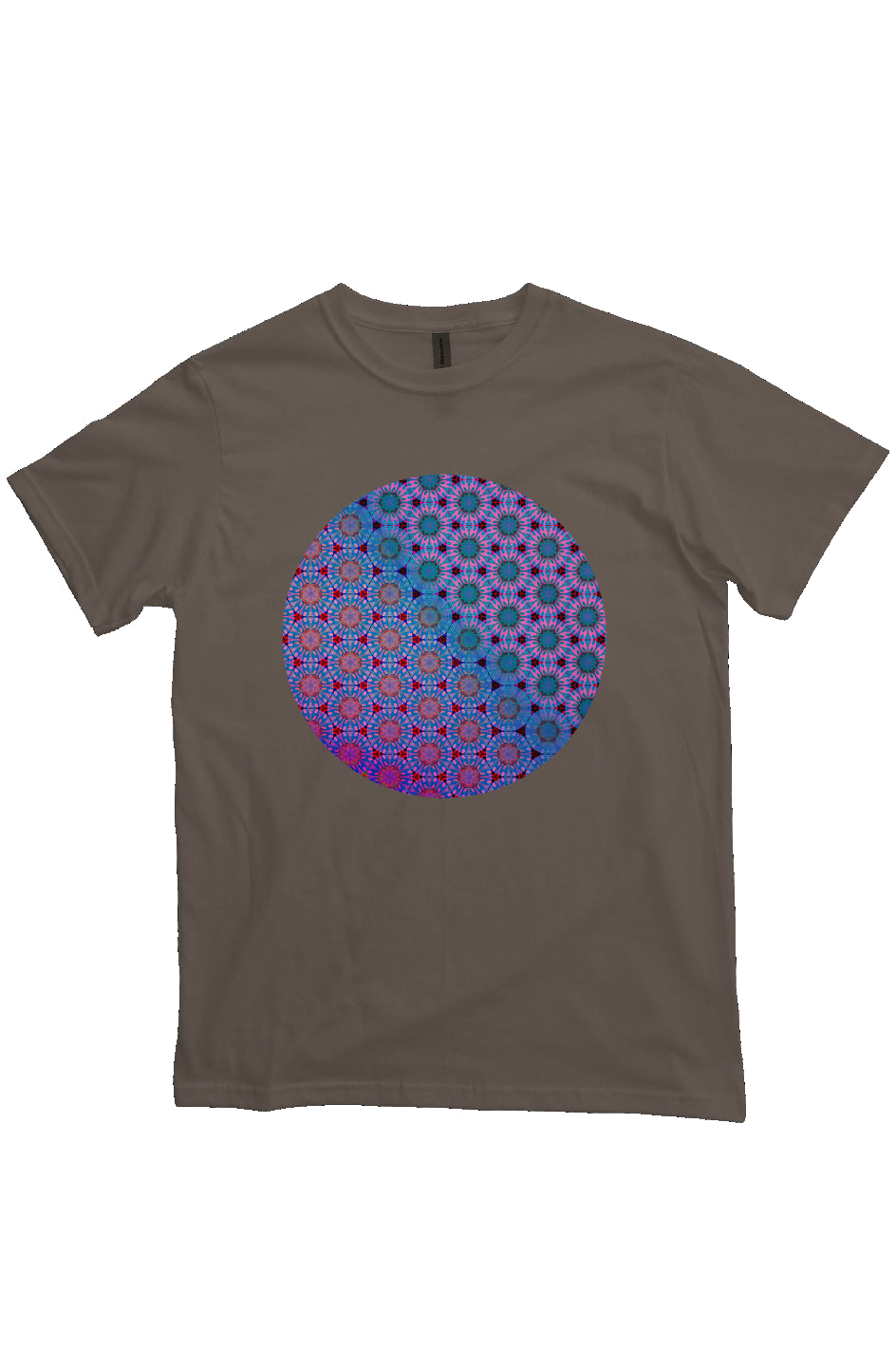Organic Unisex Crewneck T-shirt - Purple Psychedelic Tapa Circle