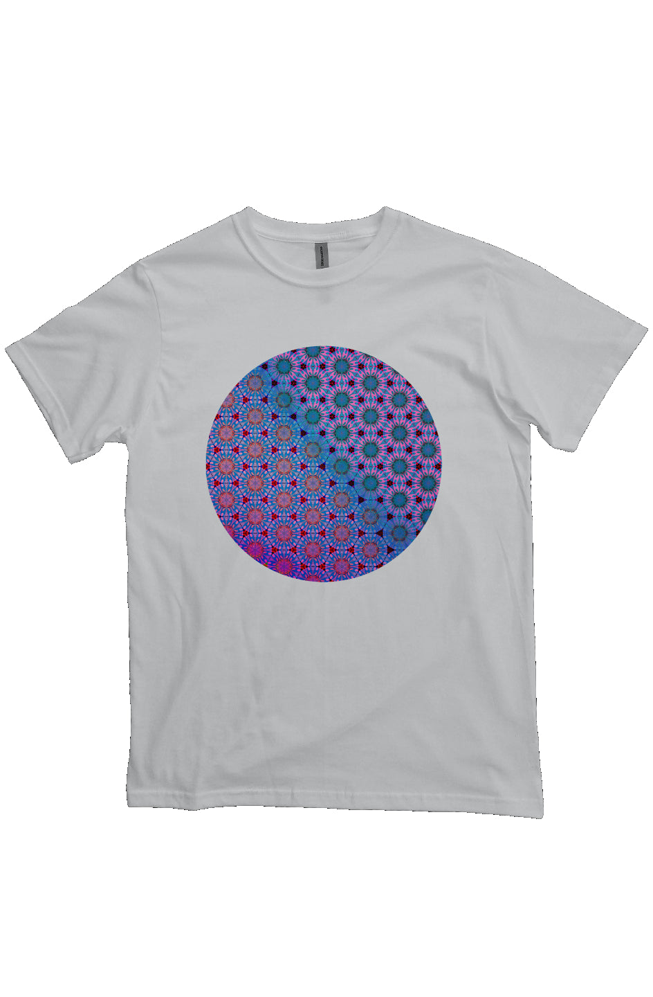 Organic Unisex Crewneck T-shirt - Purple Psychedelic Tapa Circle