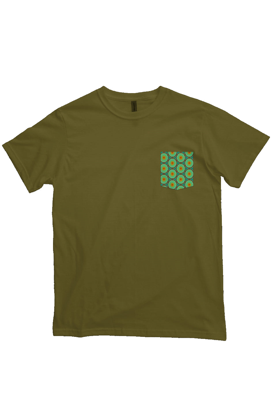 Organic Unisex Crewneck T-shirt - Green Tapa Circles