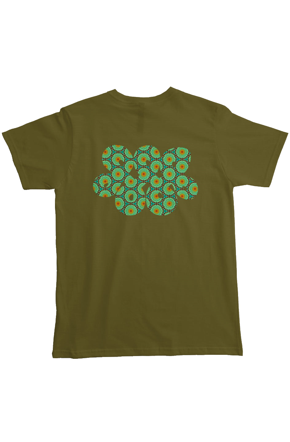Organic Unisex Crewneck T-shirt - Green Tapa Circles