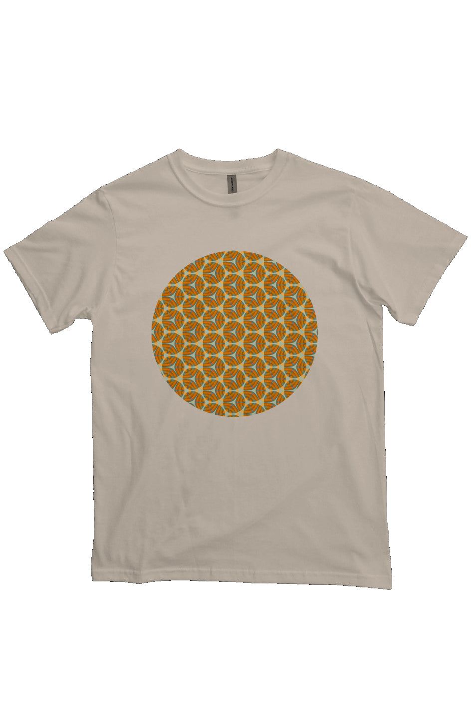 Organic Unisex Crewneck T-shirt - Four Striped Batik Eyes Circle