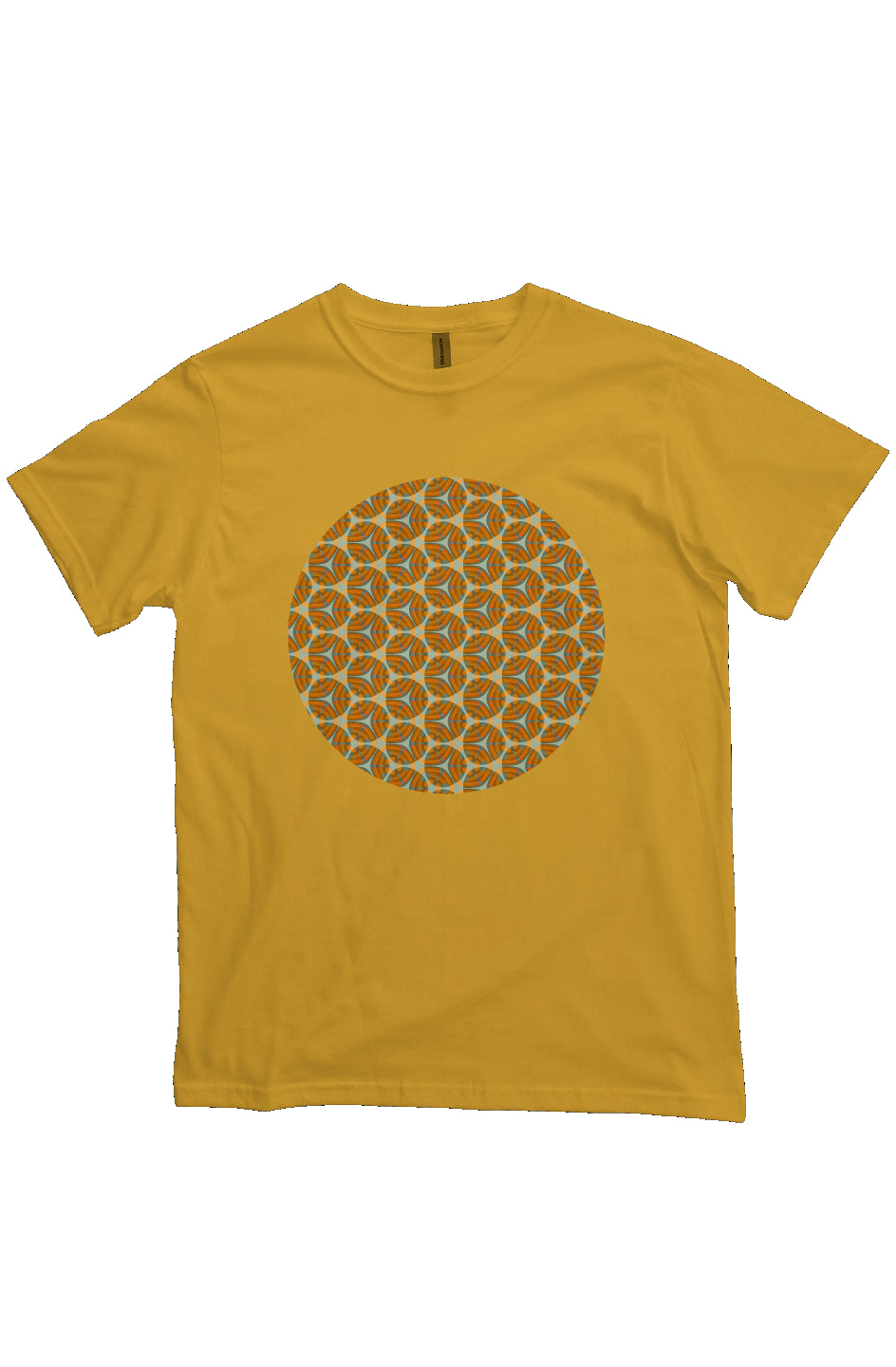Organic Unisex Crewneck T-shirt - Four Striped Batik Eyes Circle