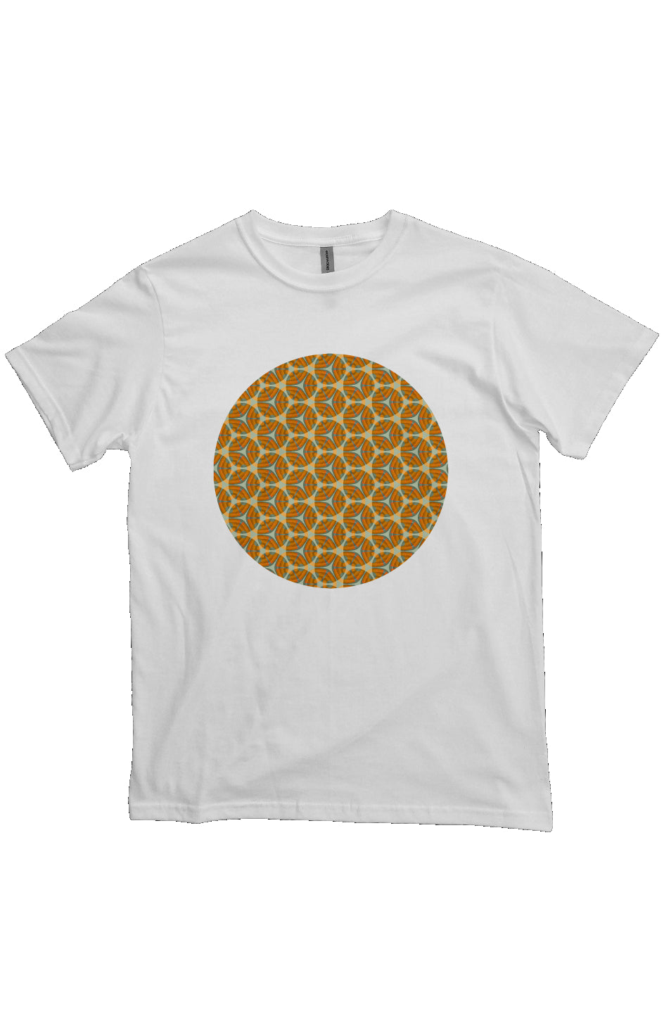 Organic Unisex Crewneck T-shirt - Four Striped Batik Eyes Circle