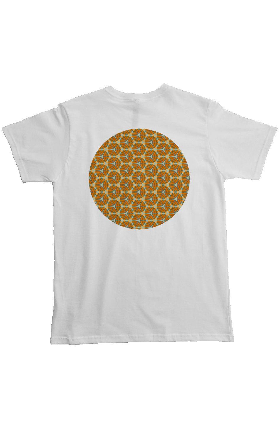 Organic Heavyweight Short Sleeve Pocket T-Shirt - Four Striped Batik Eyes Circle