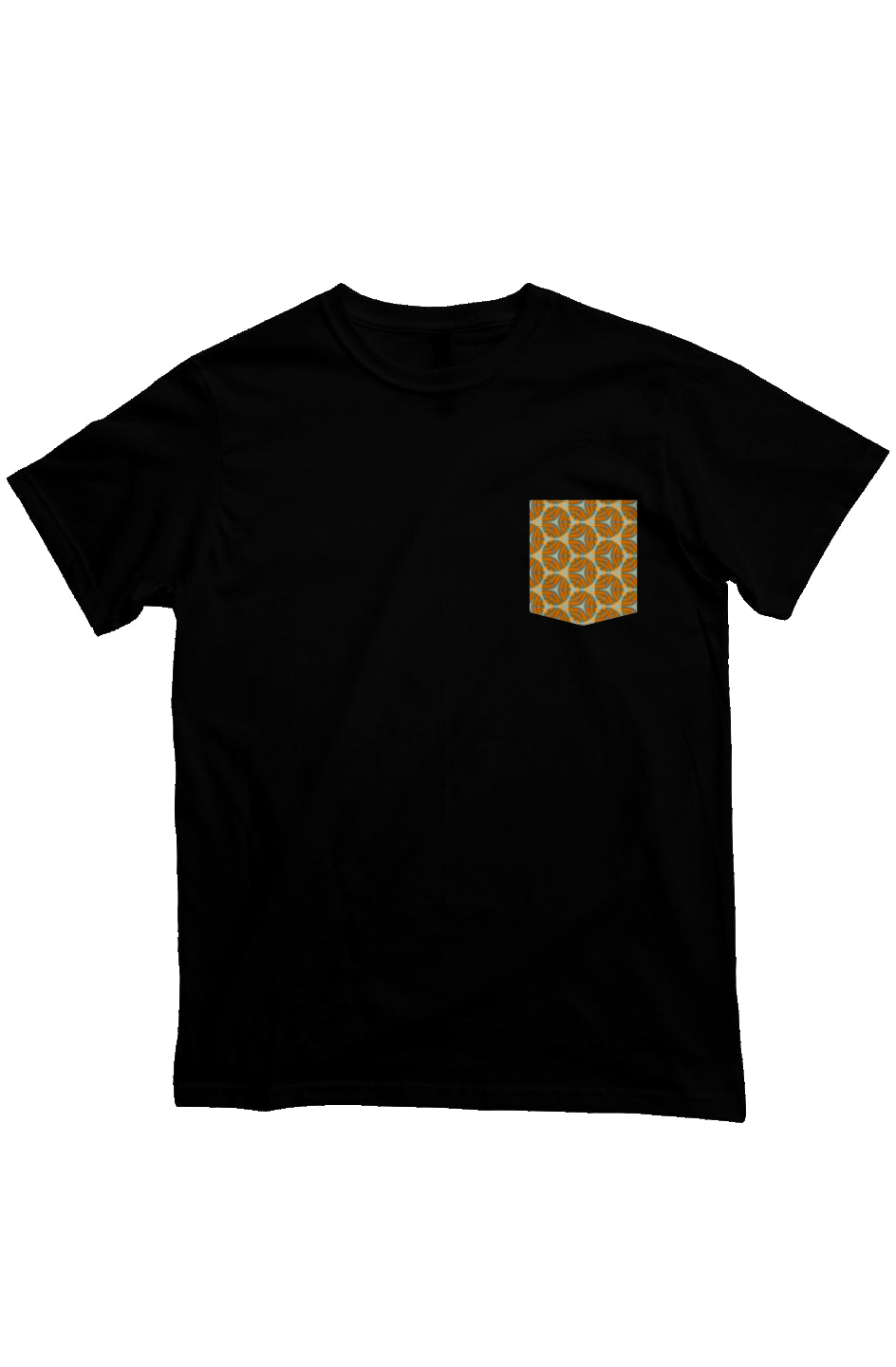 Organic Heavyweight Short Sleeve Pocket T-Shirt - Four Striped Batik Eyes Circle