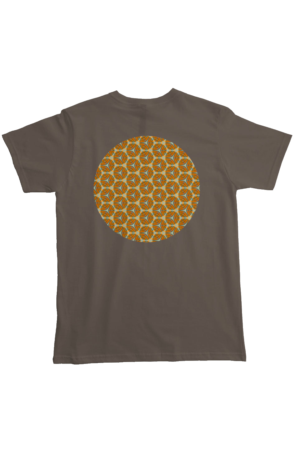 Organic Heavyweight Short Sleeve Pocket T-Shirt - Four Striped Batik Eyes Circle
