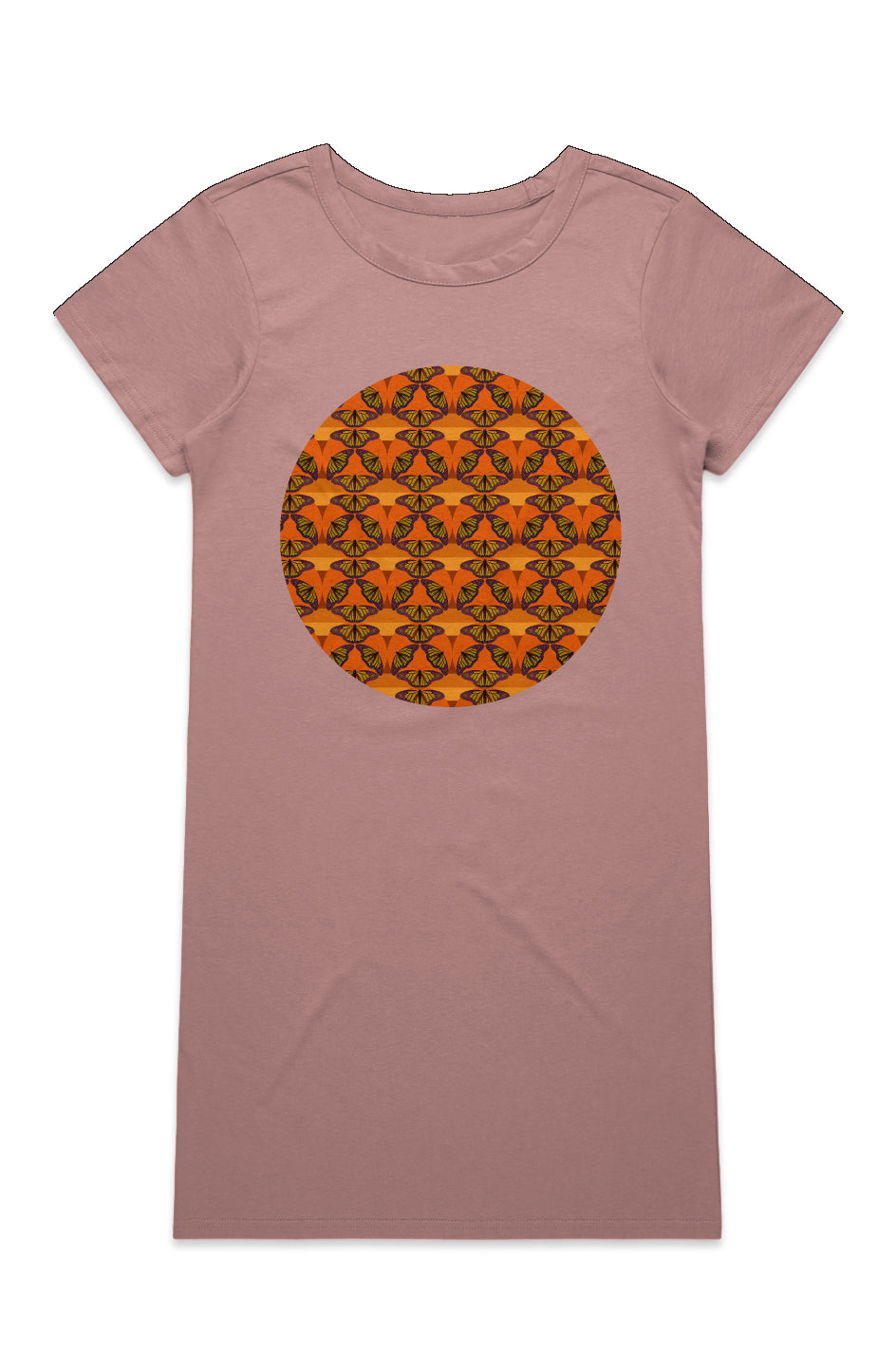 Mika Organic Cotton T-Shirt Dress - Butterfly Sunset Circle