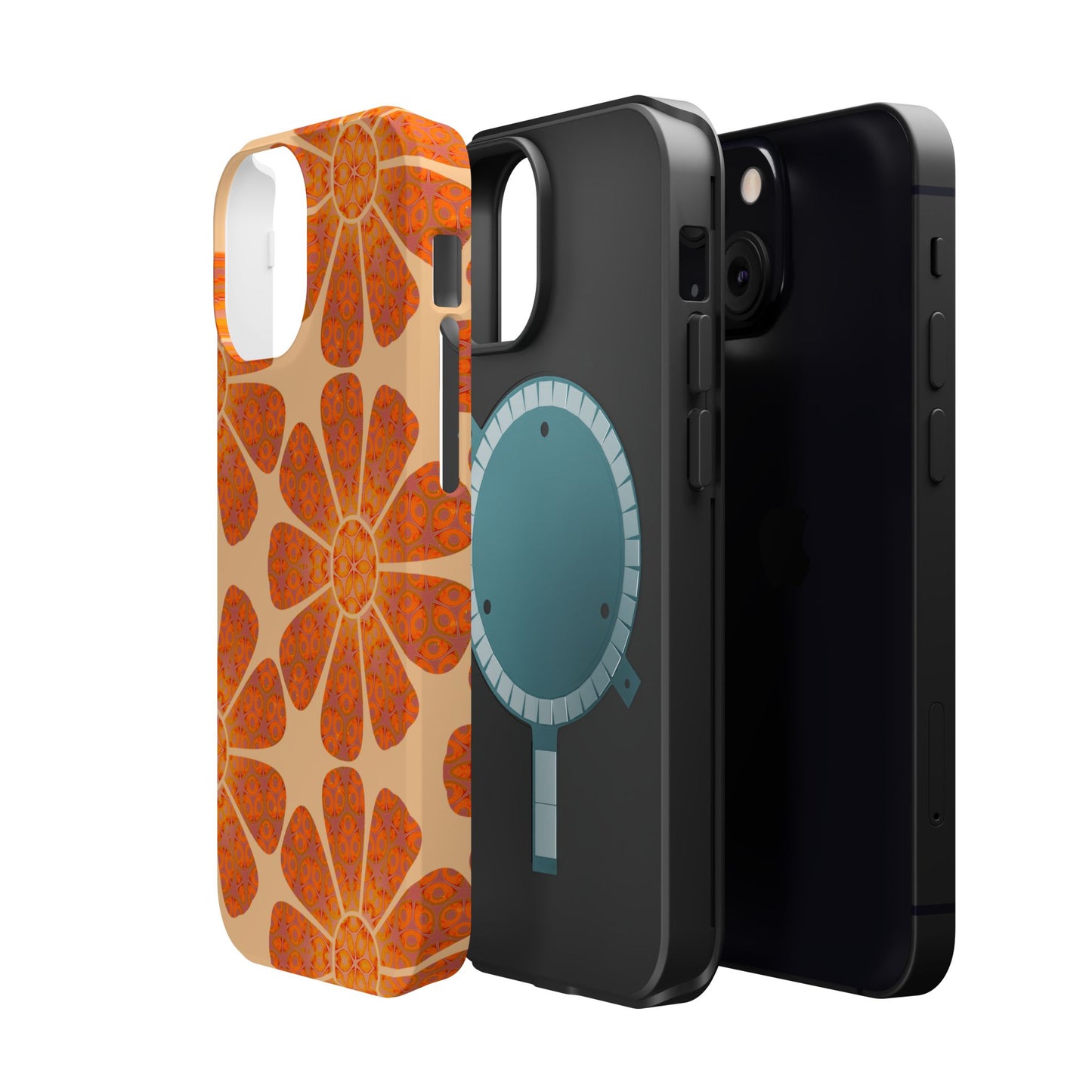 Magnetic iPhone Case - Batik Eyes Flower Pattern