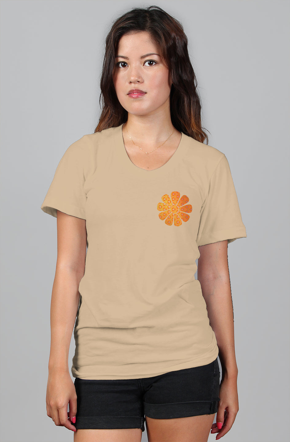 womens relaxed t shirt - Psychedelic Batik Eyes Flower