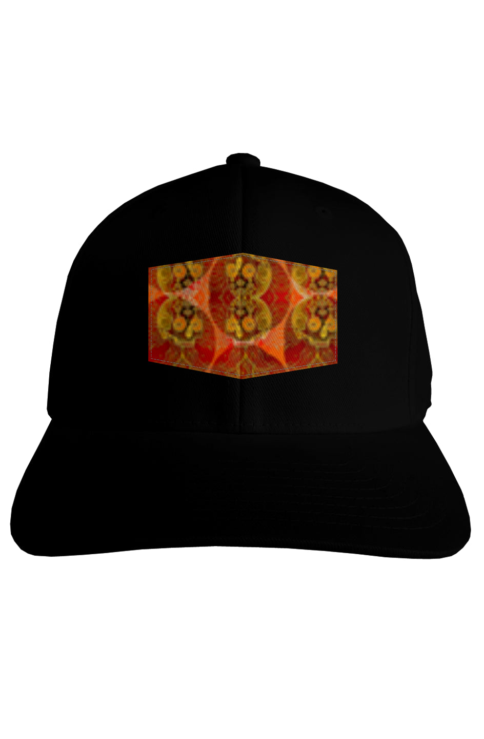 Fitted Cap - Fireburst Skull Pattern